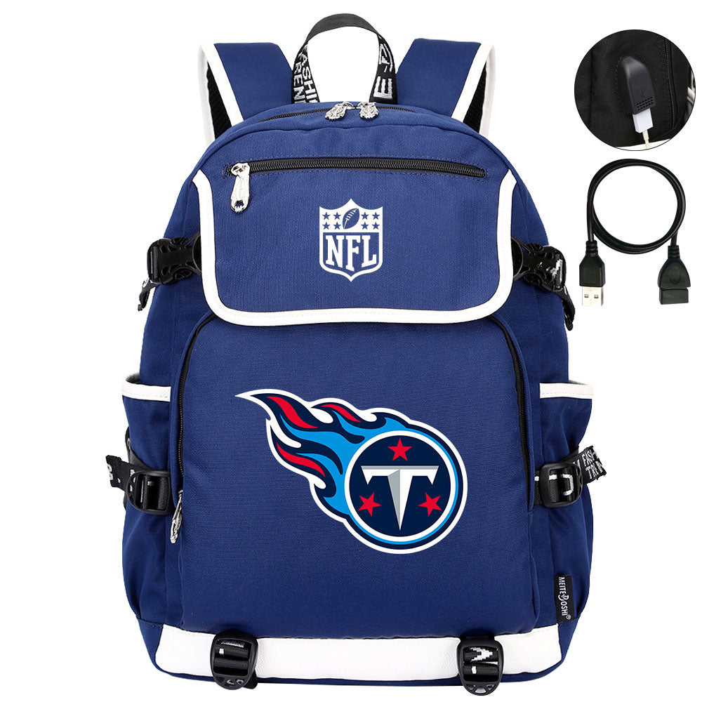 Tennessee Titans Football Rugby Backpack School Notebook Travel Bags