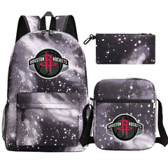 Houston Rockets Basketball School Backpack Shoulder Bag Pencil Bags 3pcs Set