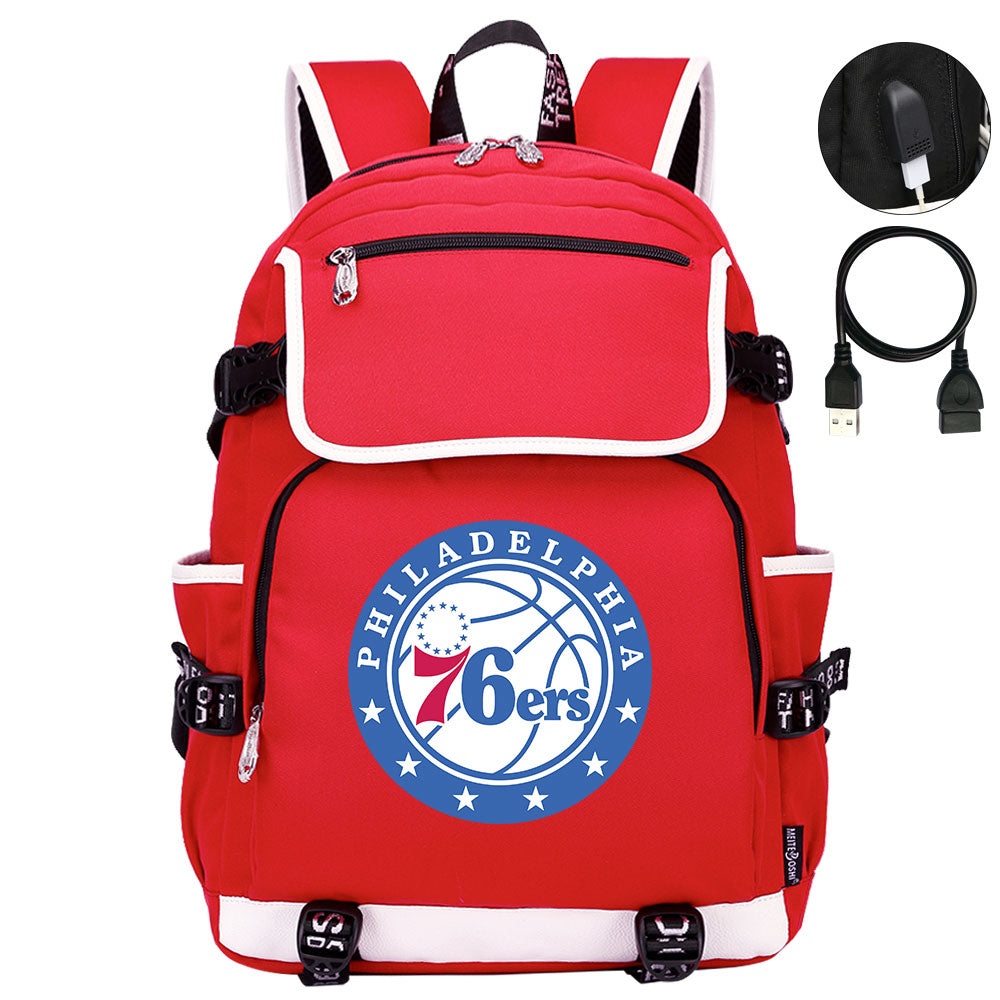 Philadelphia 76ers Backpack School Notebook Travel Bags