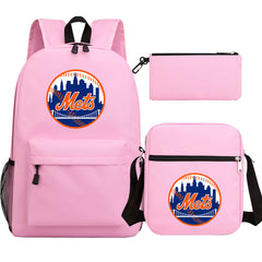 New York Mets Baseball School Backpack Shoulder Bag Pencil Bags 3pcs Set
