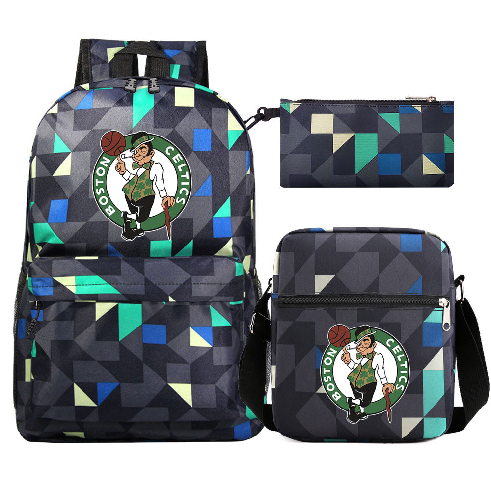 Boston Celtics Basketball School Backpack Shoulder Bag Pencil Bags 3pcs Set
