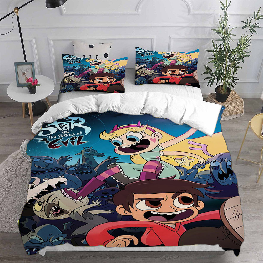 Star vs. the Forces of Evil Cosplay Bedding Set Duvet Cover Pillowcases Halloween Home Decor