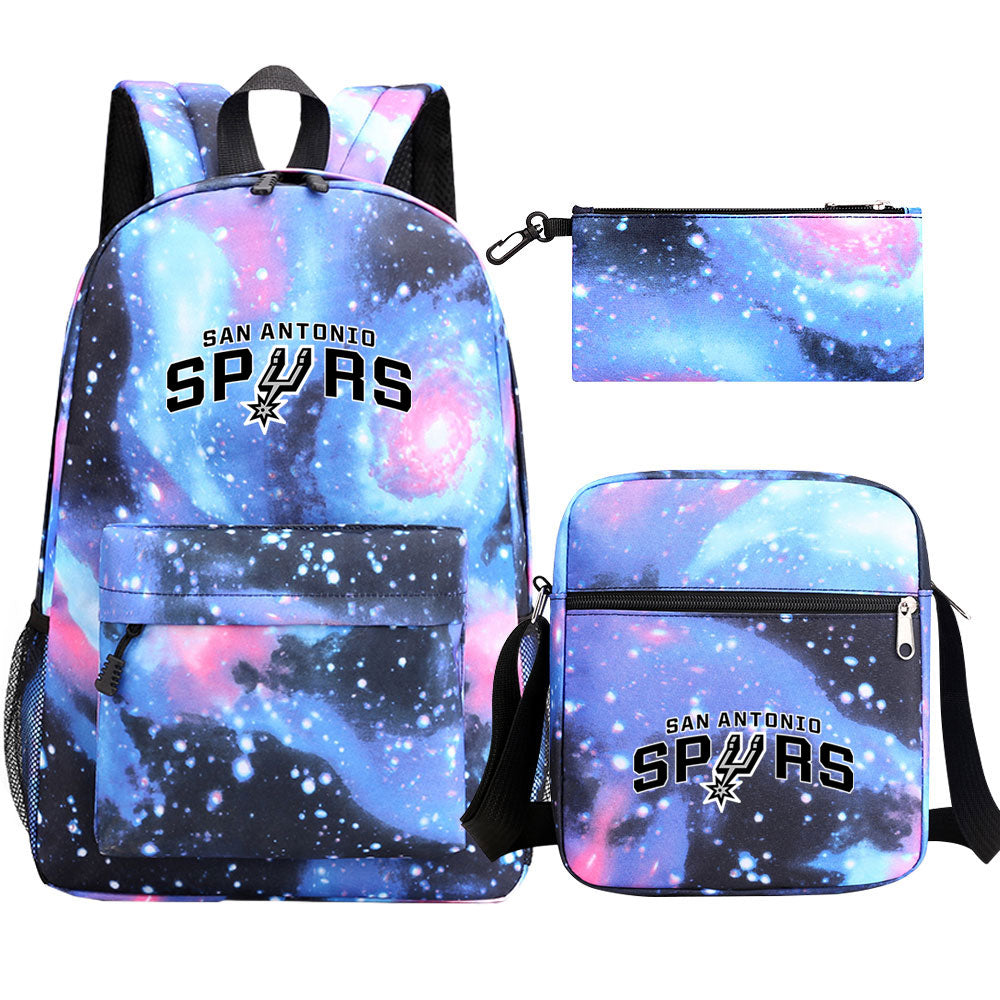 San Antonio Spurs Water  Basketball School Backpack Shoulder Bag Pencil Bags 3pcs Set