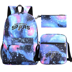 San Antonio Spurs Water  Basketball School Backpack Shoulder Bag Pencil Bags 3pcs Set