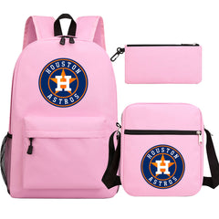 Houston Astros Baseball School Backpack Shoulder Bag Pencil Bags 3pcs Set