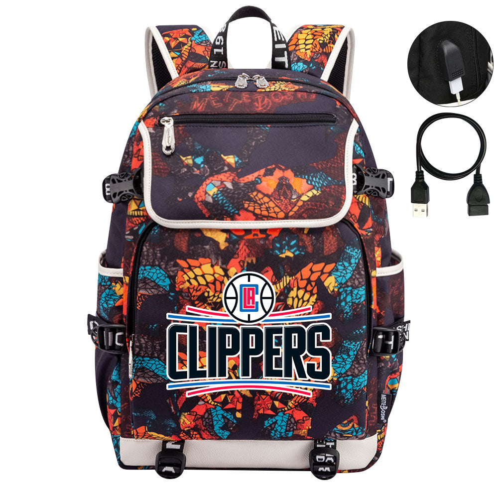 Los Angeles Clippers Backpack School Notebook Travel Bags