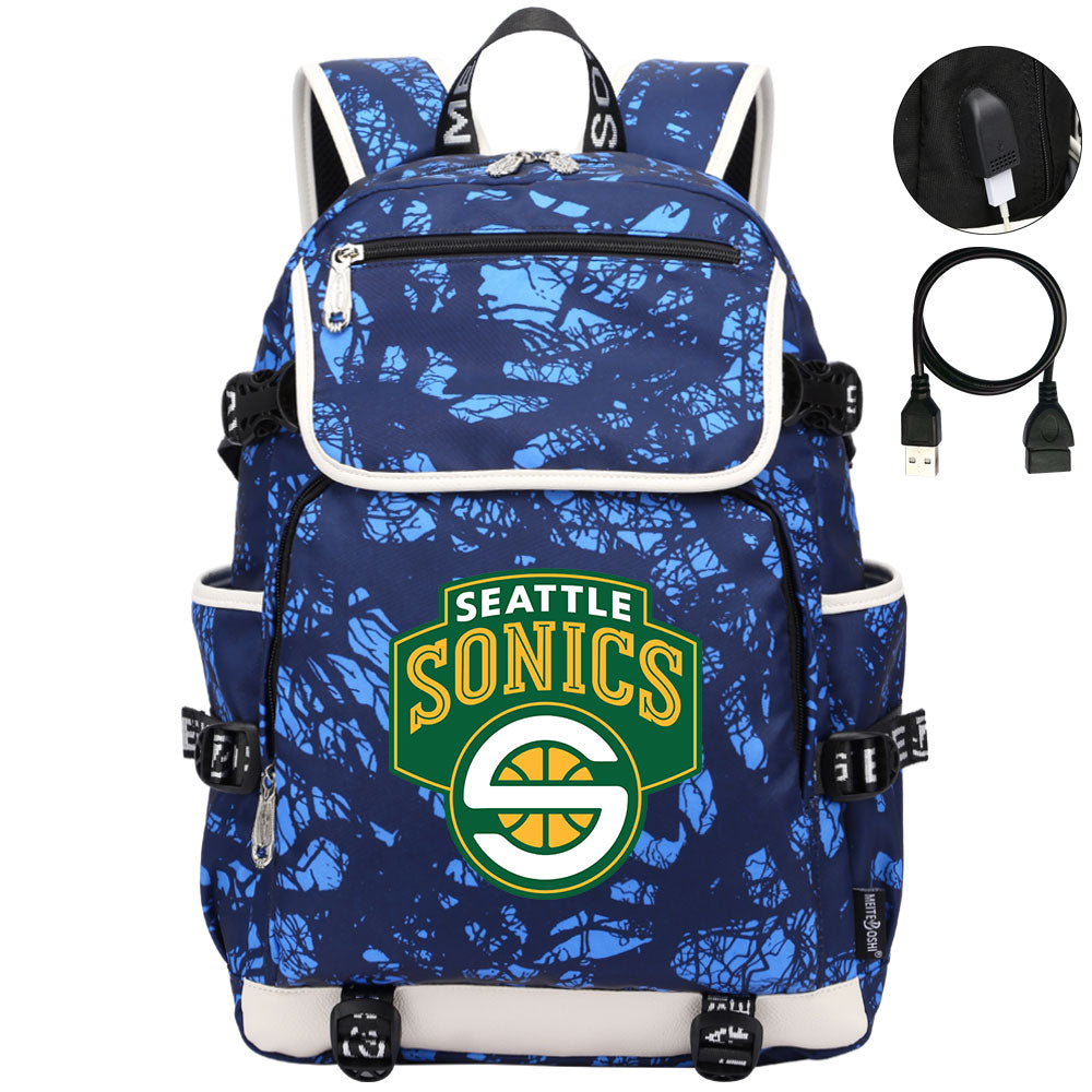 Seattle SuperSonics Backpack School Notebook Travel Bags