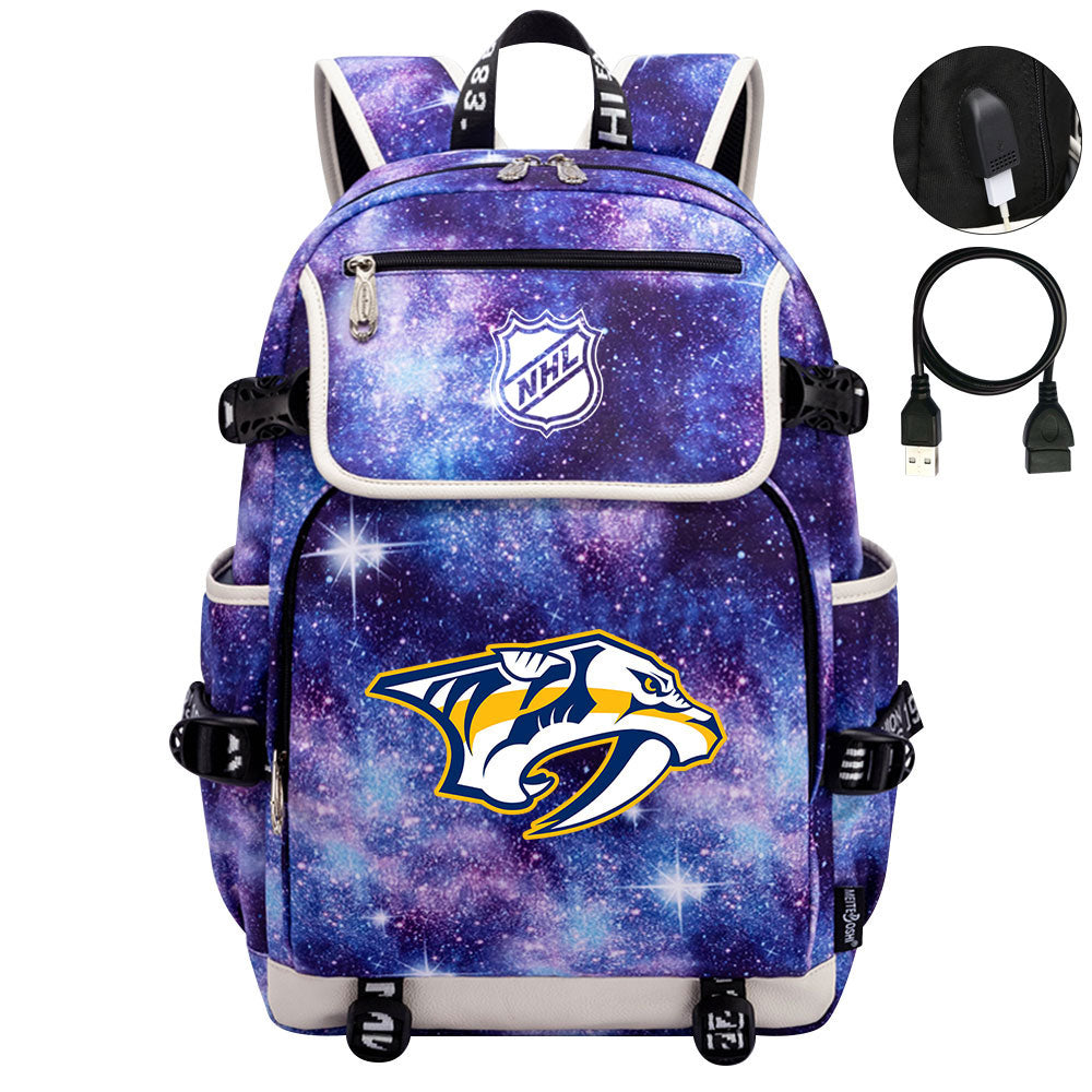 Nashville Predators Hockey League Backpack School Notebook Travel Bag