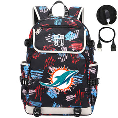 Miami Dolphins Football Rugby Backpack School Notebook Travel Bags