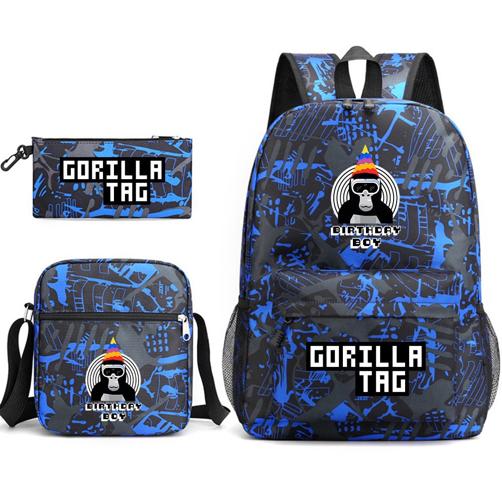 Gorilla Tag School Backpack Shoulder Bag Pencil Bags 3pcs Set