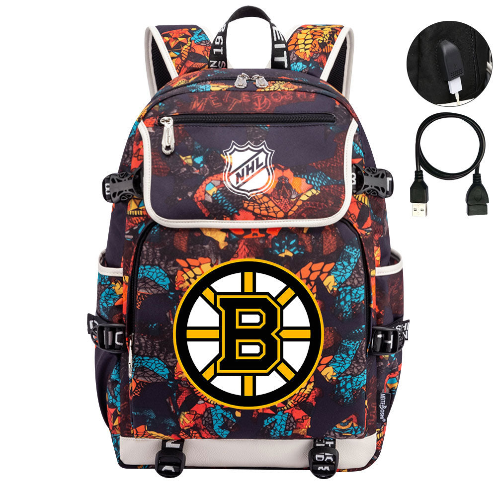 Boston Bruins Hockey League Backpack School Notebook Travel Bags