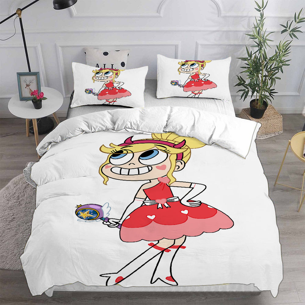 Star vs. the Forces of Evil Cosplay Bedding Set Duvet Cover Pillowcases Halloween Home Decor