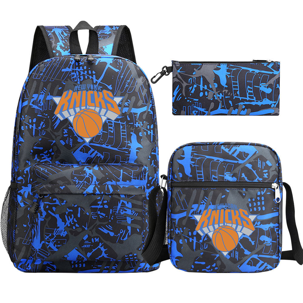 New York Knicks Basketball School Backpack Shoulder Bag Pencil Bags 3pcs Set