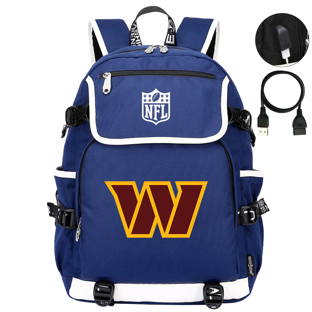 Washington Commanders Football Rugby Backpack School Notebook Travel Bags