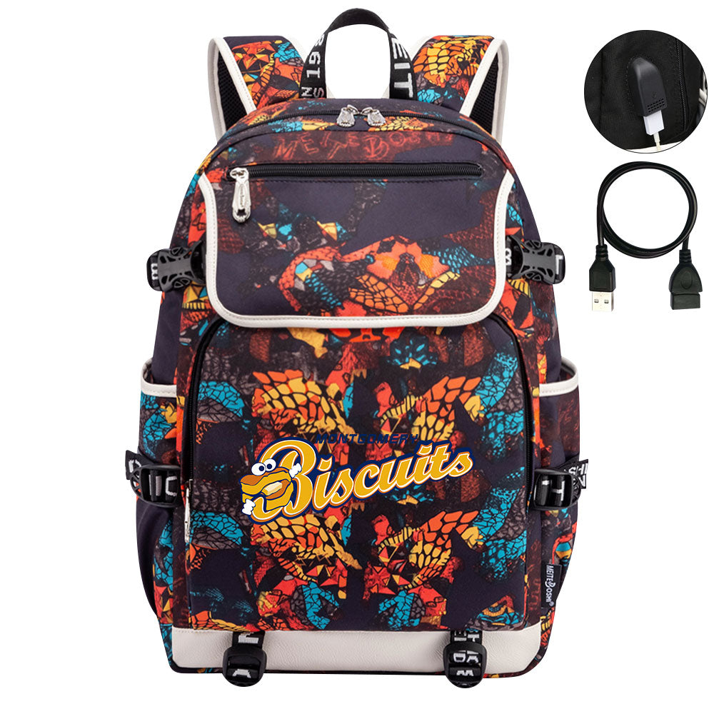 Montgomery Biscuits Backpack School Notebook Travel Bags