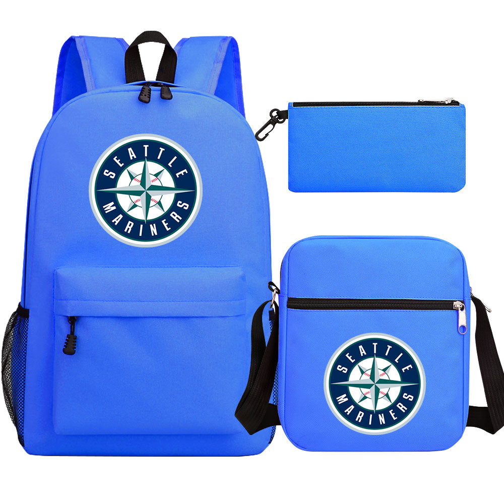 Seattle Mariners Baseball School Backpack Shoulder Bag Pencil Bags 3pcs Set