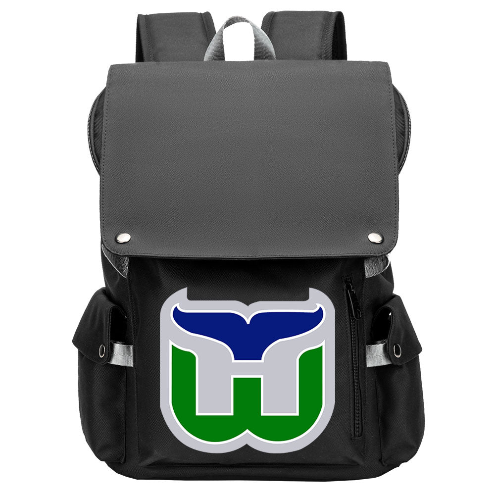 Hartford Whalers Hockey Team School Backpack Oxford Laptop Bag