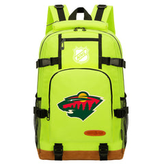 Minnesota Wild Hockey League Waterproof Backpack School Notebook Travel Bag