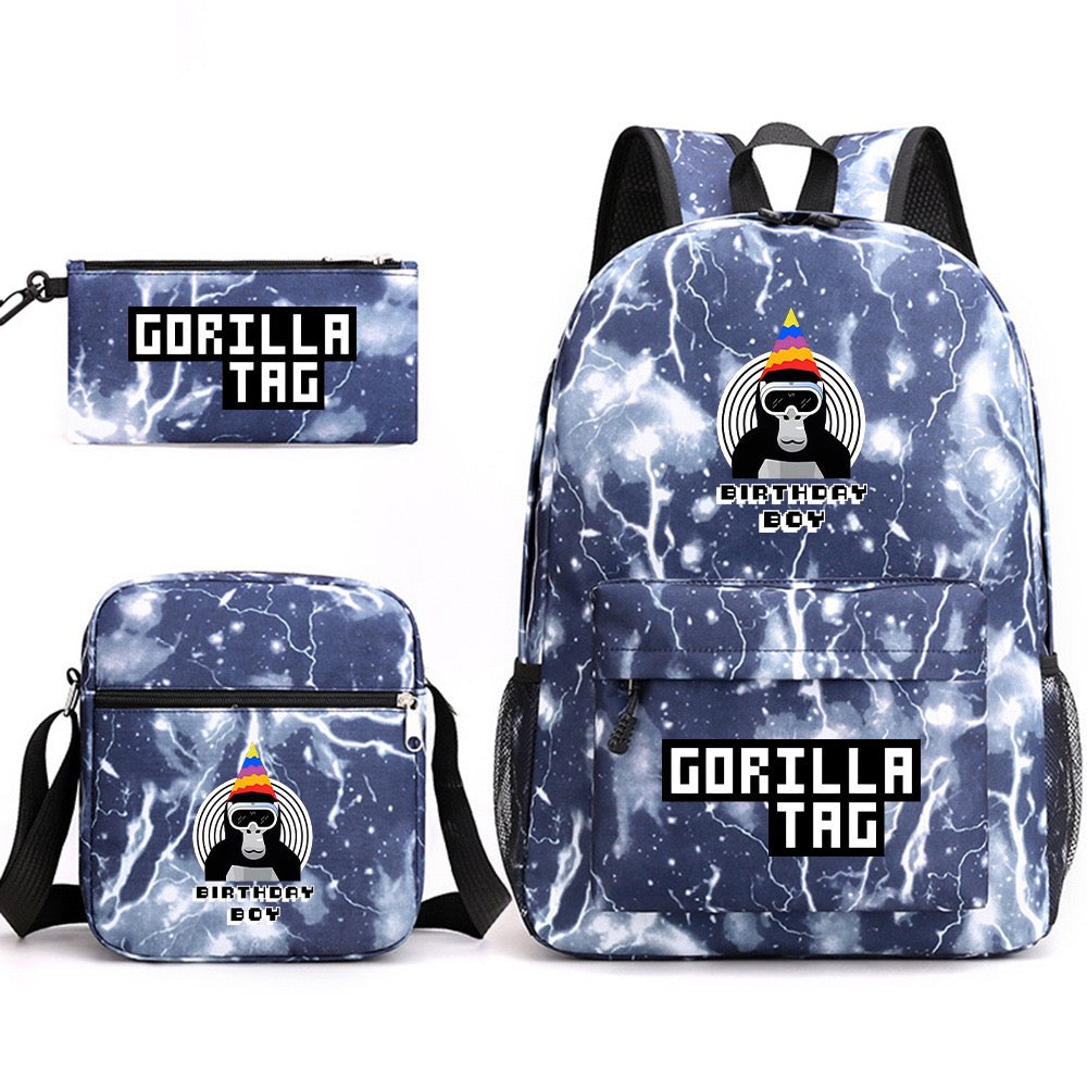 Gorilla Tag School Backpack Shoulder Bag Pencil Bags 3pcs Set