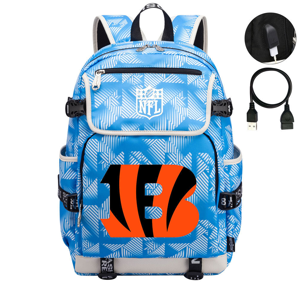 Cincinnati Bengals Football Team Rugby Backpack School Notebook Travel Bag