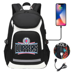 Los Angeles Clippers Backpack School Notebook Travel Bags With USB