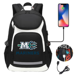 Seattle Mariners Backpack School Notebook Travel Bags With USB