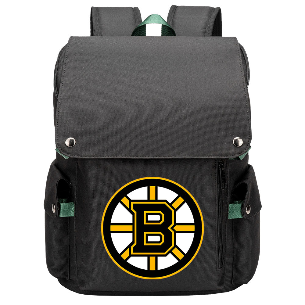 Boston Bruins Hockey Team School Backpack Oxford Laptop Bag