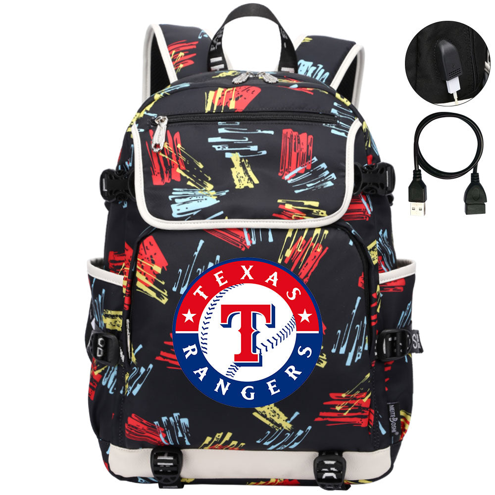 Texas Rangers Backpack School Notebook Travel Bags