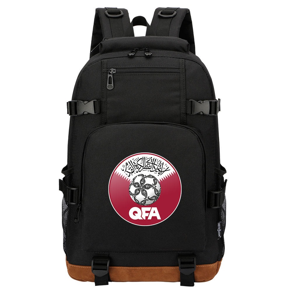 Qatar Football Association Waterproof Backpack School Notebook Travel Bag