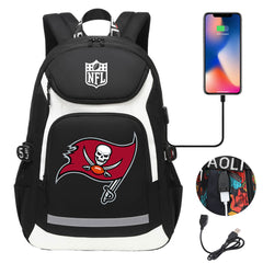 Tampa Bay Buccaneers Football Rugby Backpack School Notebook Travel Bags With USB