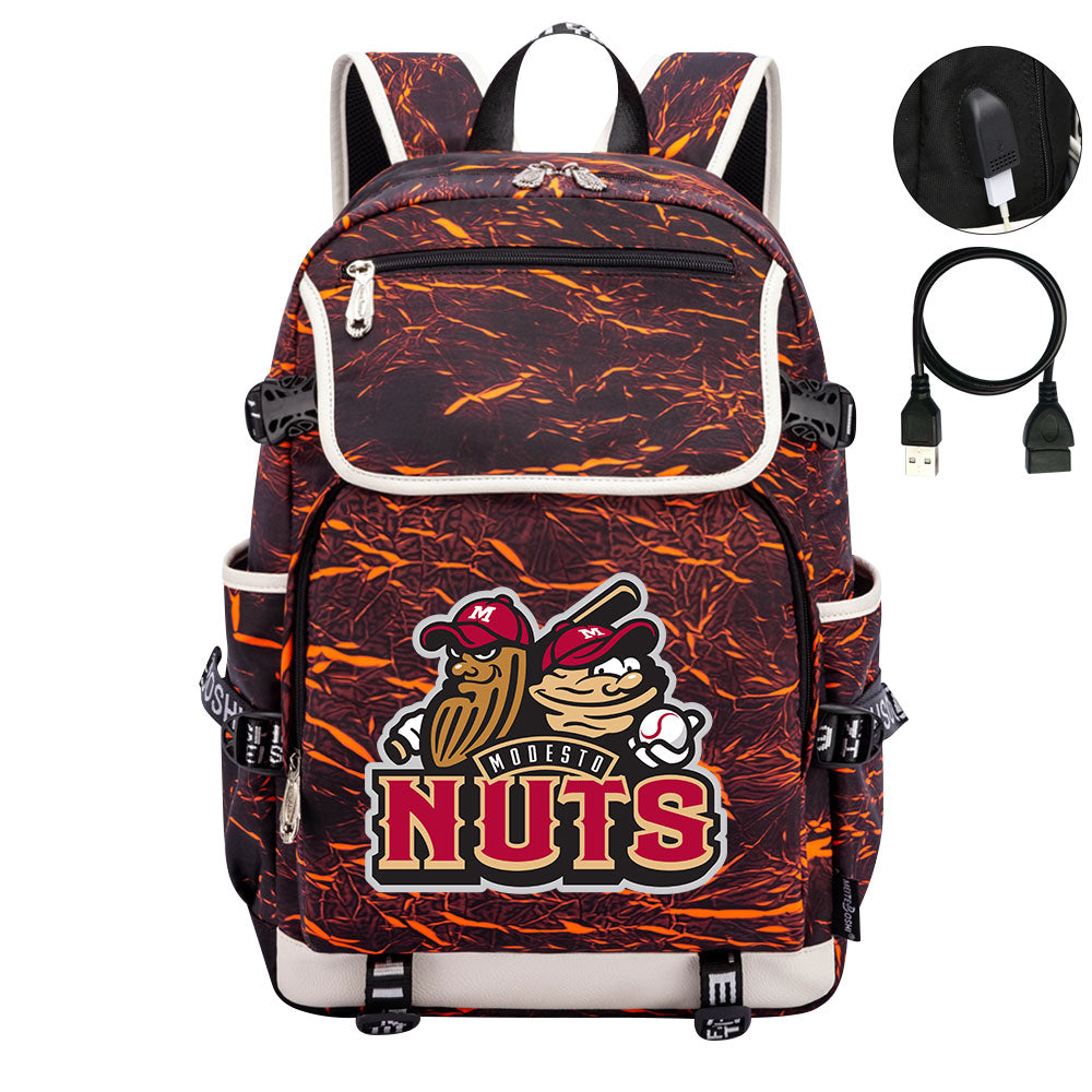 Modesto Nuts Backpack School Notebook Travel Bags