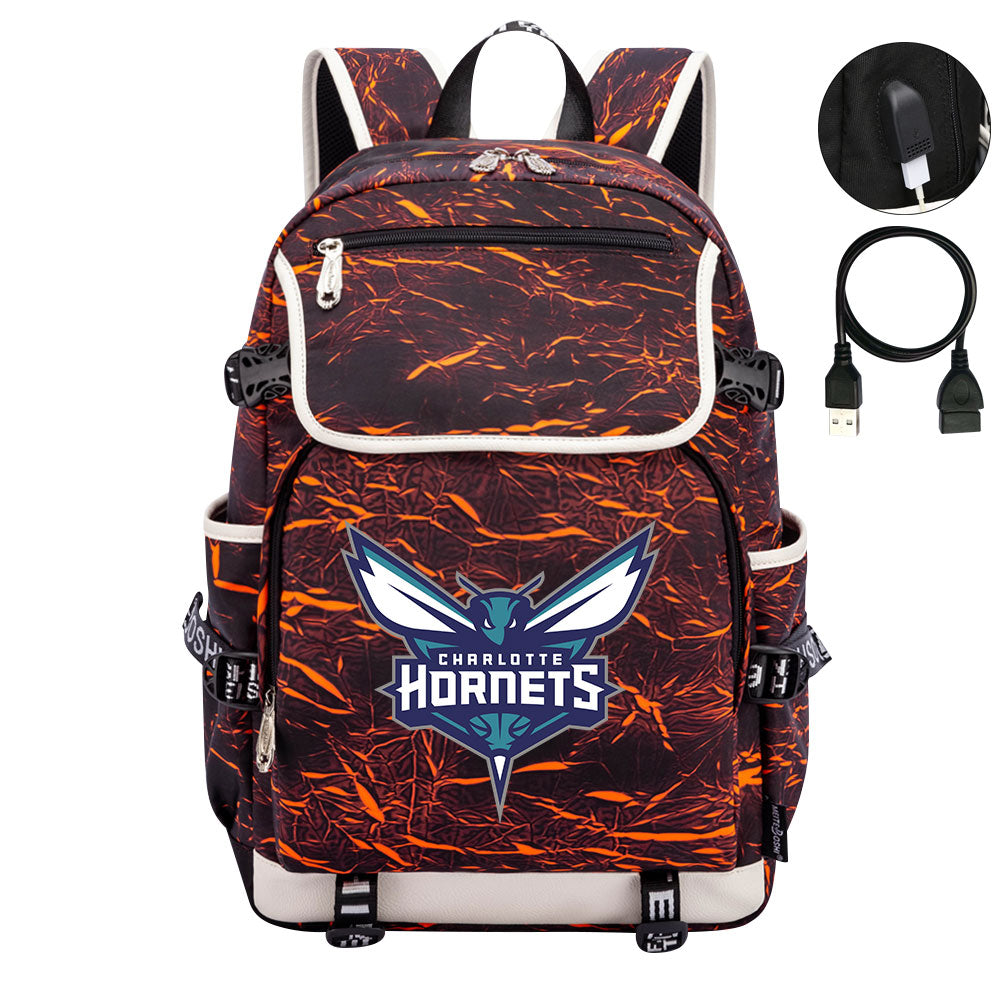 Charlotte Hornets Backpack School Notebook Travel Bags