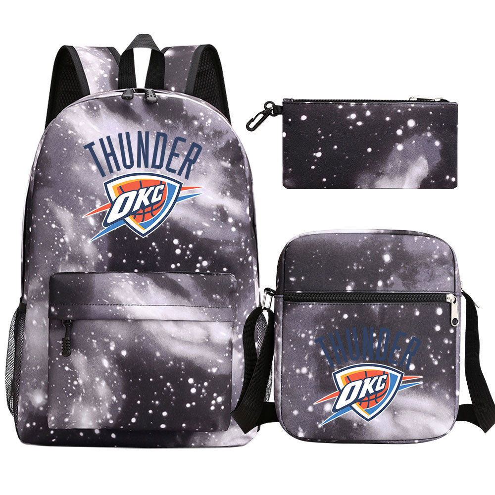 Oklahoma City Thunder Basketball School Backpack Shoulder Bag Pencil Bags 3pcs Set