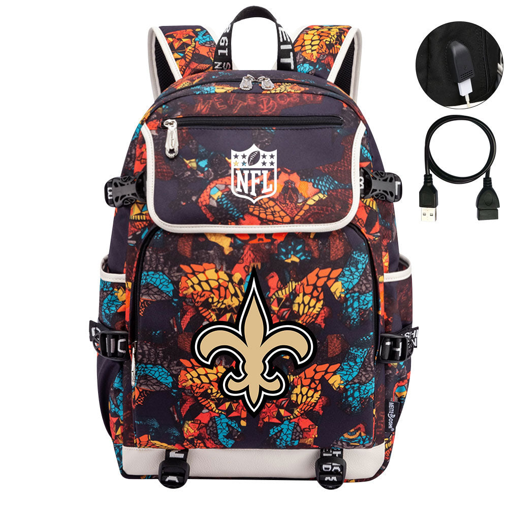 New Orleans Saints Football Rugby Backpack School Notebook Travel Bags