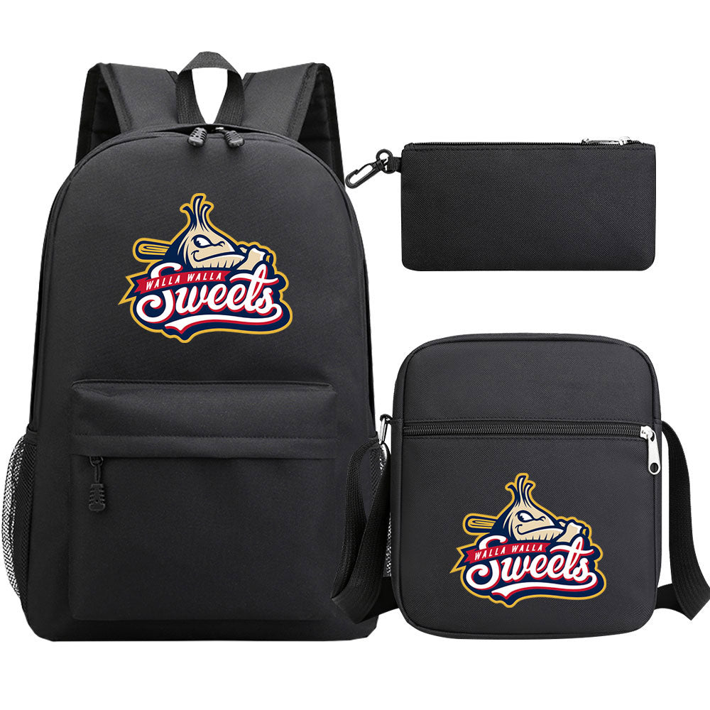 Walla Walla Sweets Baseball School Backpack Shoulder Bag Pencil Bags 3pcs Set