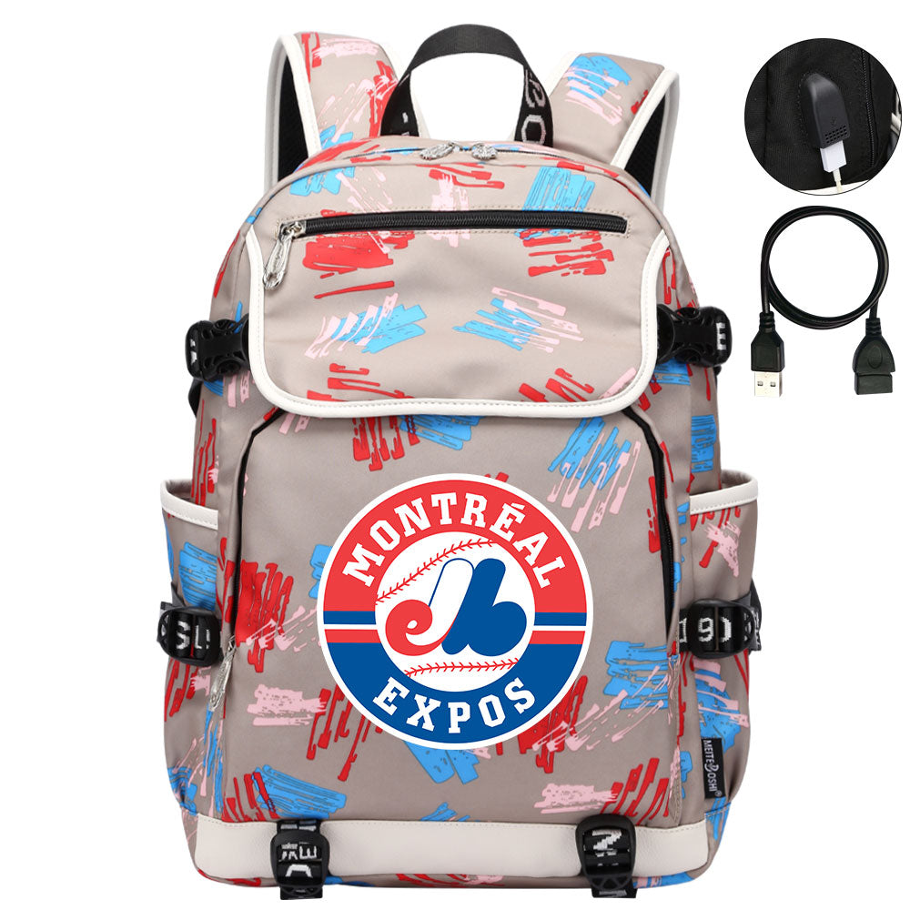 Montreal Expos Backpack School Notebook Travel Bags