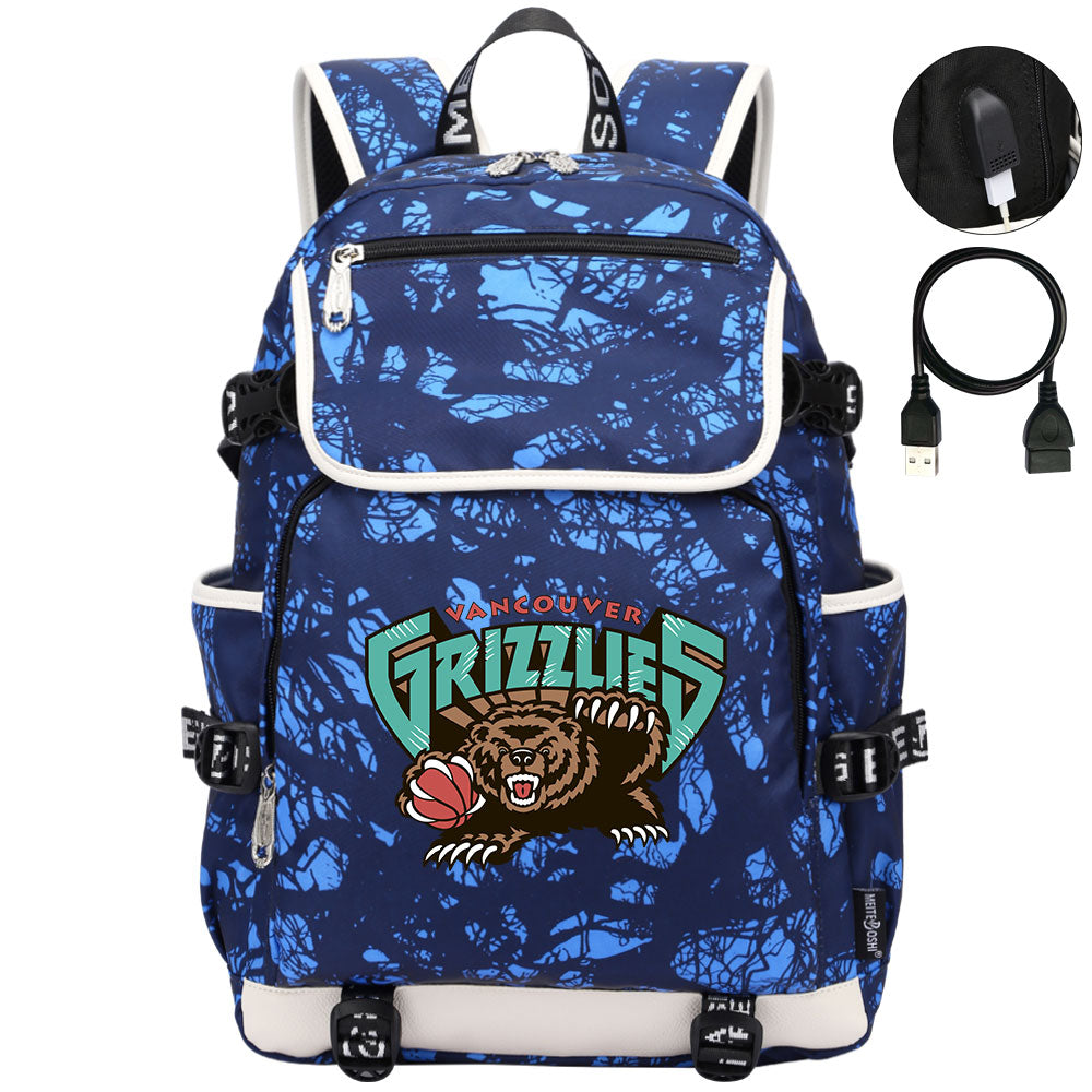 Vancouver Grizzlies Backpack School Notebook Travel Bags
