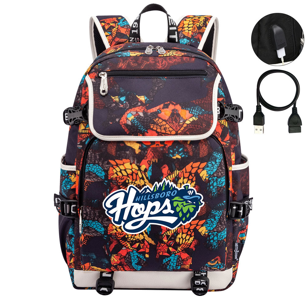 Hillsboro Hops Backpack School Notebook Travel Bags