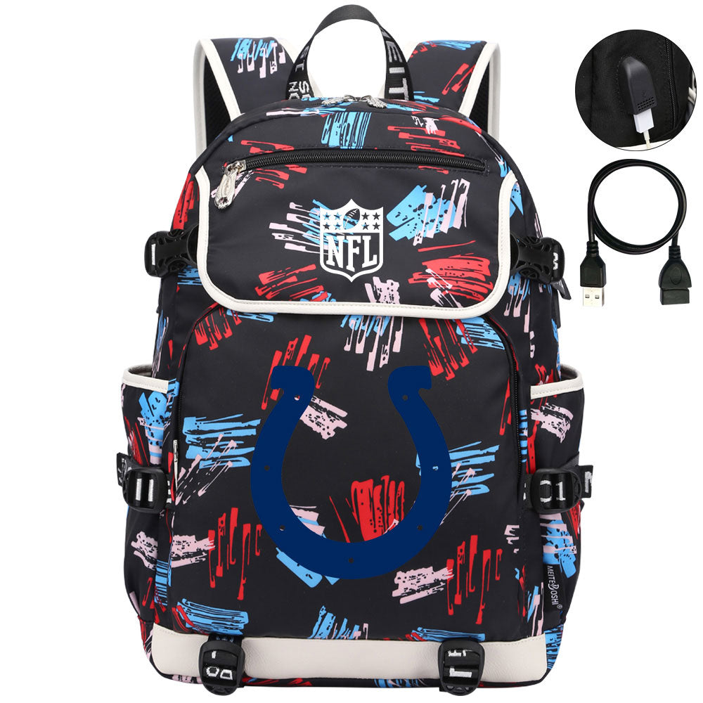 Indianapolis Colts Hockey League Backpack School Notebook Travel Bag