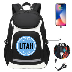 Utah Hockey Club Backpack School Notebook Travel Bags With USB