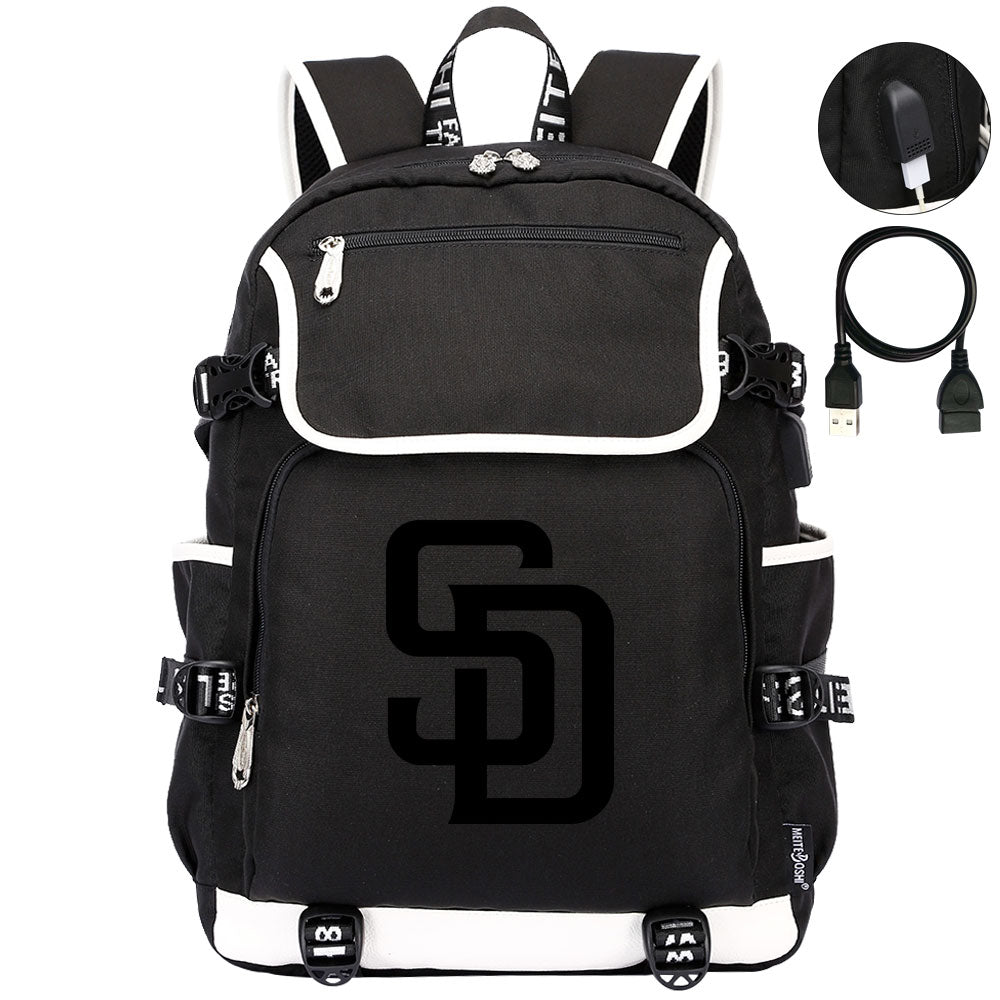 San Diego Padres Backpack School Notebook Travel Bags