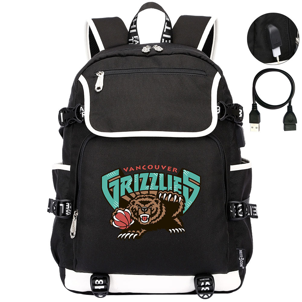 Vancouver Grizzlies Backpack School Notebook Travel Bags
