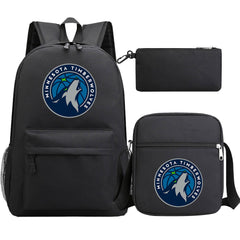 Minnesota Timberwolves Basketball School Backpack Shoulder Bag Pencil Bags 3pcs Set