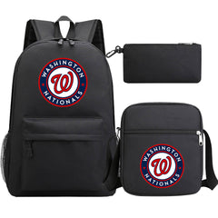 Washington Nationals Baseball School Backpack Shoulder Bag Pencil Bags 3pcs Set