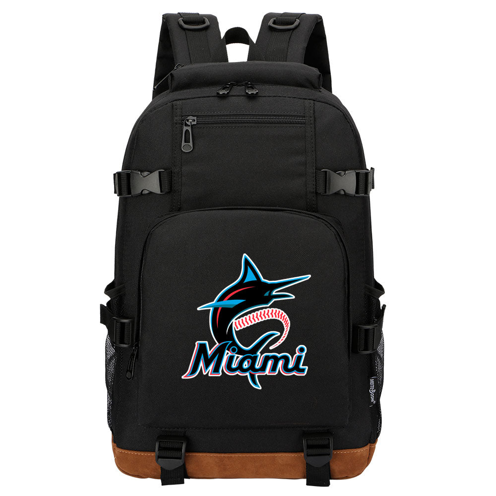 Miami Marlins Waterproof Backpack School Notebook Travel Bag