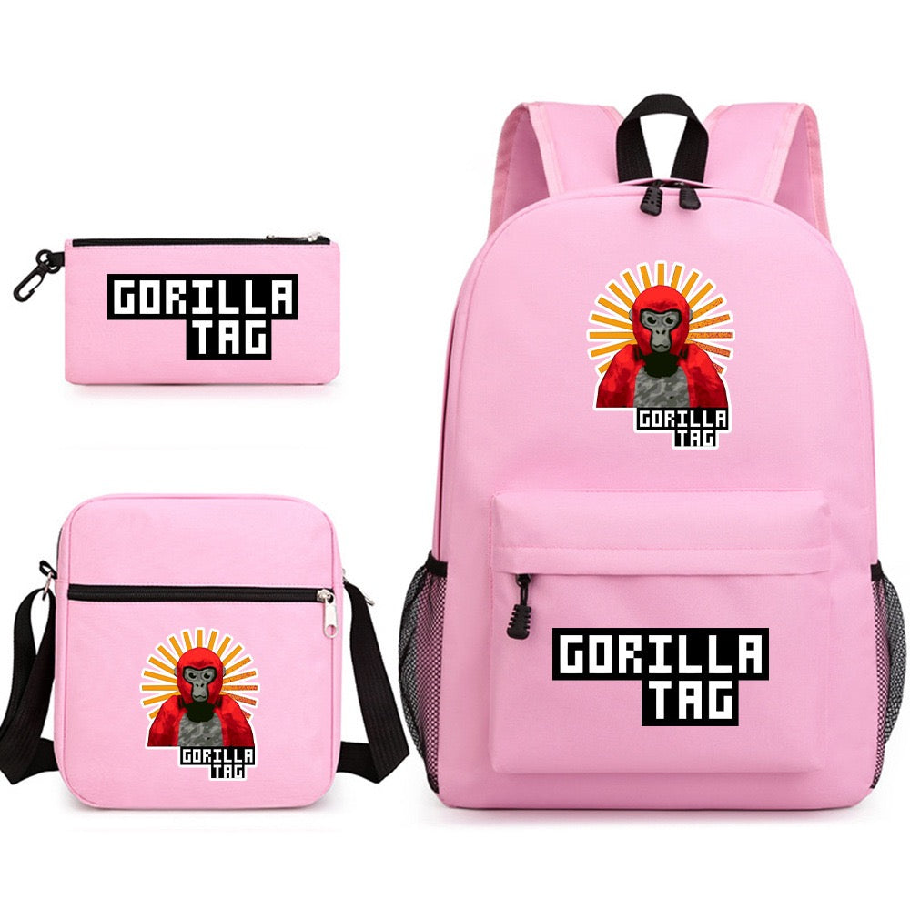 Gorilla Tag School Backpack Shoulder Bag Pencil Bags 3pcs Set