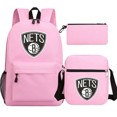Brooklyn Nets Basketball School Backpack Shoulder Bag Pencil Bags 3pcs Set