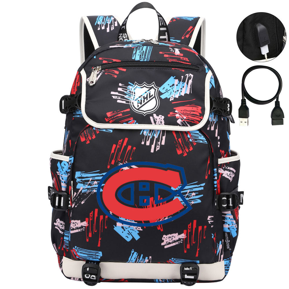 Montreal Canadiens Hockey League Backpack School Notebook Travel Bag
