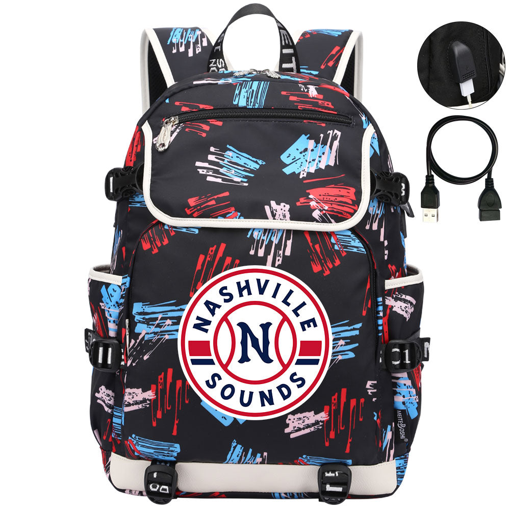 Nashville Sounds Backpack School Notebook Travel Bags