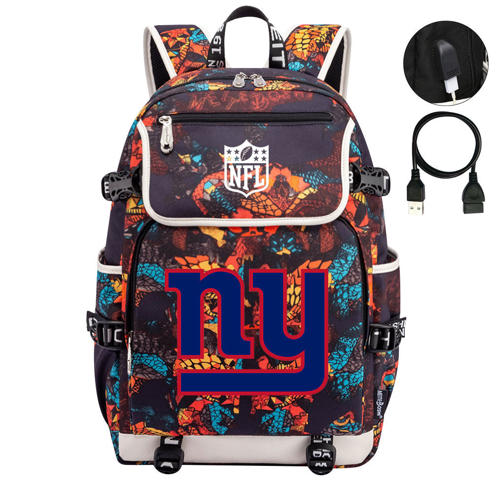 New York Giants Football Rugby Backpack School Notebook Travel Bags